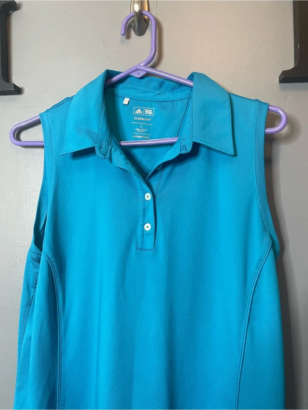 Adidas Women's Blue Sleeveless Polo Performance Golf Tank Top size large - Picture 2 of 11